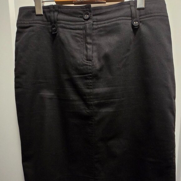 SUZY SHIER Women's Black Lined Pencil Skirt w/Belt Loops/Front Zipper - Sz 9/10 - Picture 3 of 9